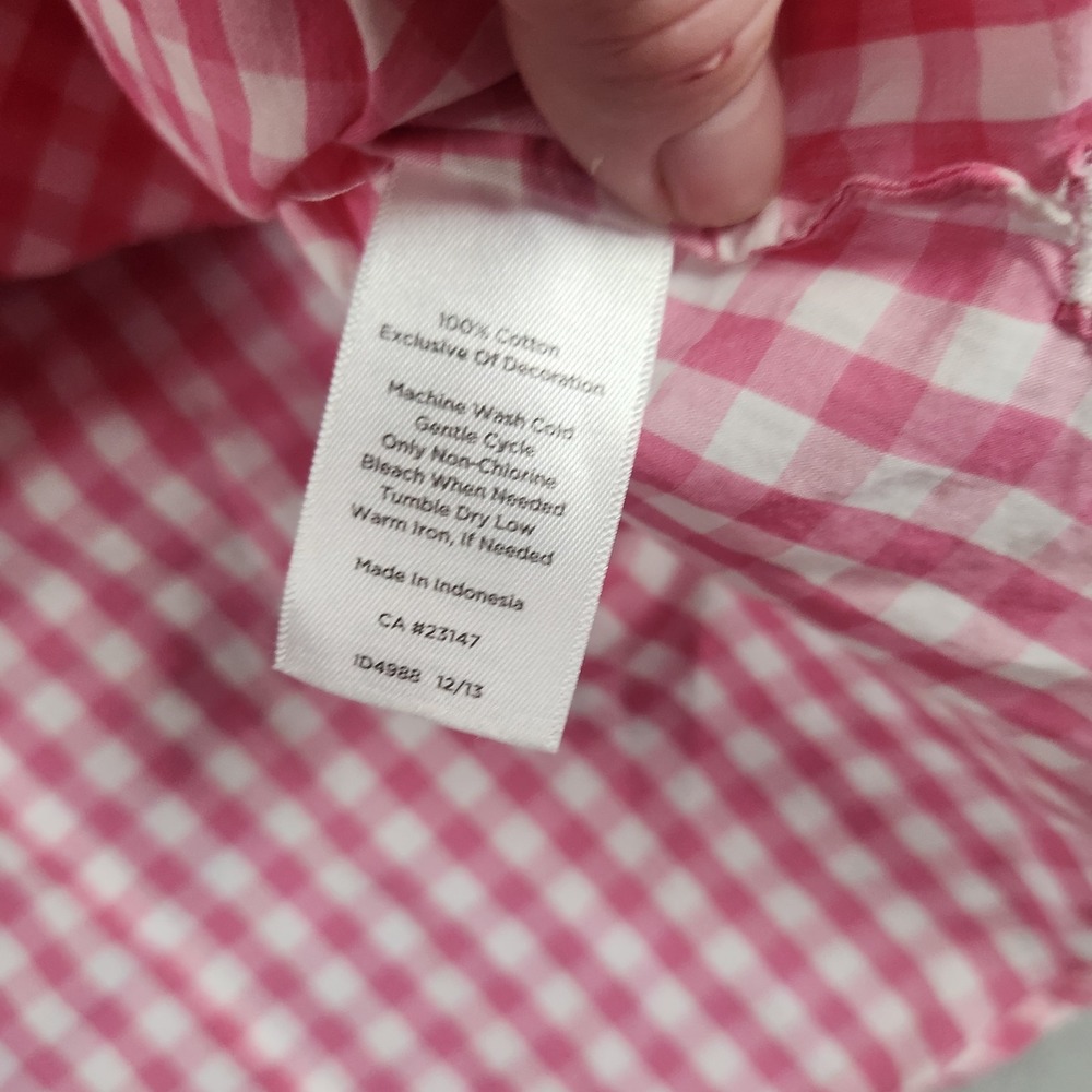 Talbots Gingham Button Down Shirt 14WP Pink‎ White Cottagecore Classic Preppy - Picture 6 of 6